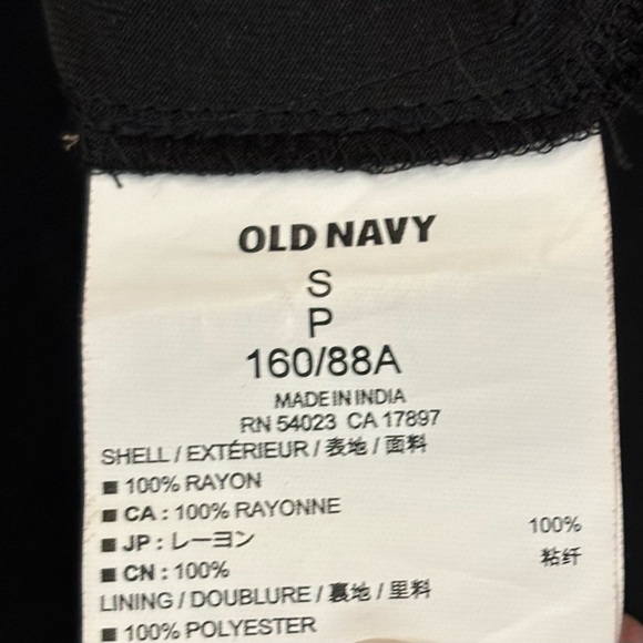 Old Navy black rayon lined strapless smocked top flowy dress women’s size small - Picture 6 of 8